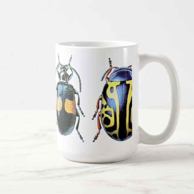 Blue and Yellow Beetle Mug (Right)