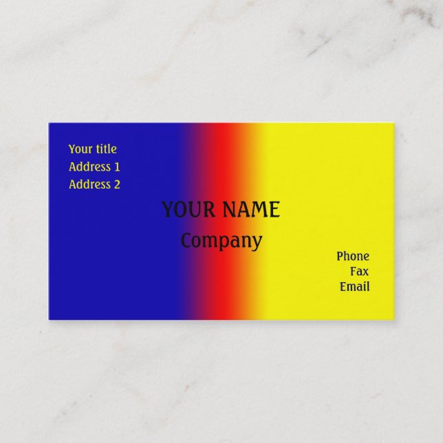 Blue and yellow business card (Front)