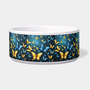 Blue And Yellow Butterflies Flying,