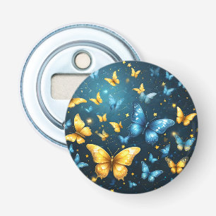 Blue And Yellow Butterflies Flying, Bottle Opener