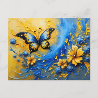 Blue and Yellow Butterfly # 2 Postcard