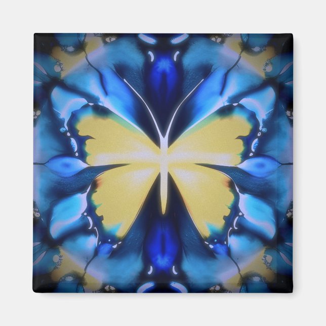 Blue and Yellow Butterfly Magnet (Front)