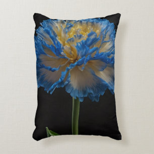 Blue And Yellow Carnation Flower, Decorative Cushion