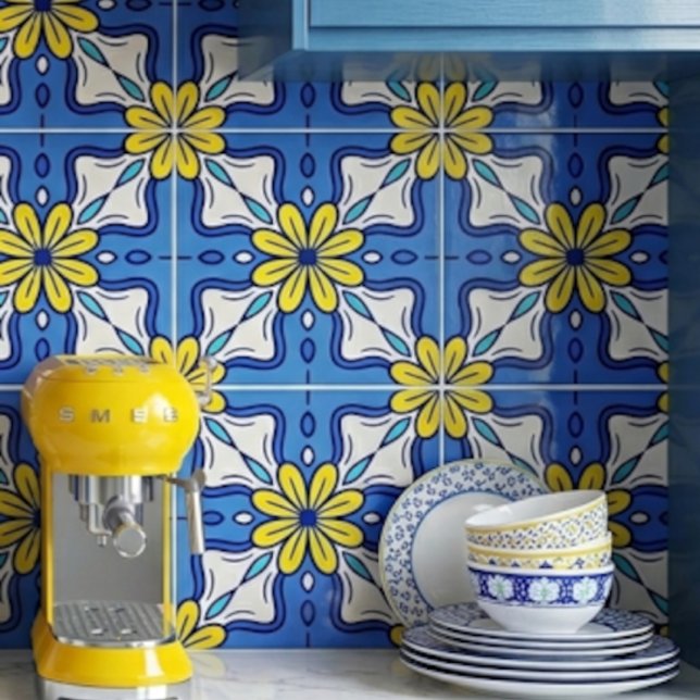 Blue and Yellow Ceramic Tile (Creator Uploaded)