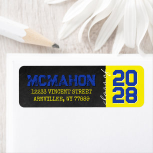 Blue and Yellow Chalkboard Graduation