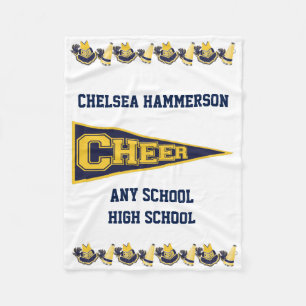 Blue and Yellow Cheerleader Fleece Blanket