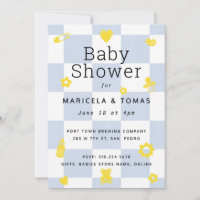 Blue and Yellow Chequered Baby Shower