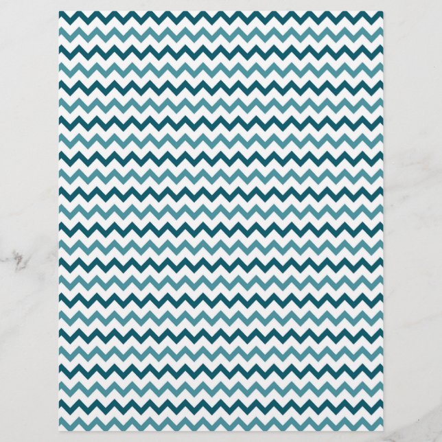 Blue and Yellow Chevron Lined Double Sided Paper (Front)