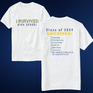 Blue and Yellow Class of 2026 I Survived Light T-Shirt