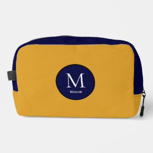 Blue and Yellow Colour Block  Dopp Kit