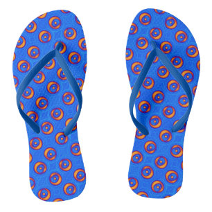 Blue and Yellow COOL pattern Jandals