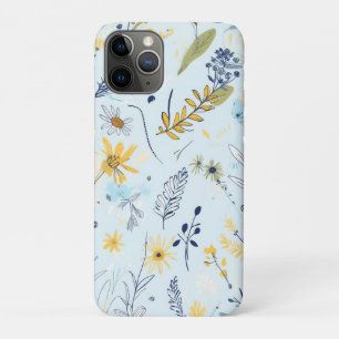 Blue and Yellow Daisy Pattern Case-Mate iPhone Case