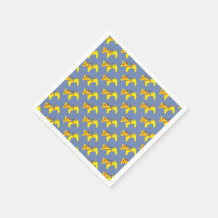 Blue and Yellow Dala Horses Napkin