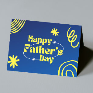 Blue And Yellow Father's Day Card
