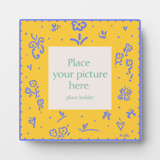 Blue and yellow fleur frame
