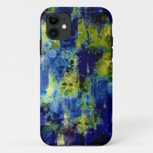 Blue and yellow floral abstract painting Case-Mate iPhone case
