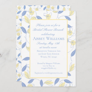 Blue and Yellow Flowers Bridal Shower Invitation