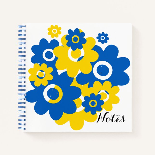 Blue and Yellow Flowers Notebook (Front)