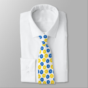 Blue and Yellow Flowers Tie