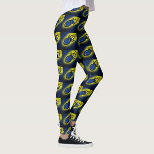 BLUE AND YELLOW FOOTBALLS    LEGGINGS