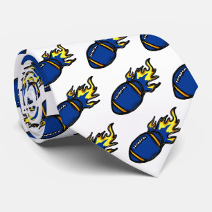 BLUE AND YELLOW FOOTBALLS TIE