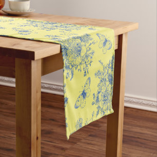 Blue And Yellow French Country  Short Table Runner