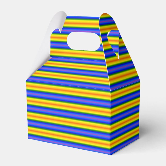 Blue and Yellow Gable Favour Box (Front Side)