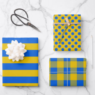 Blue And Yellow Gift Wrapping Paper, Ukraine Flag Wrapping Paper Sheet