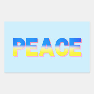 Blue and Yellow Gradient Peace Ukraine Inspiration Rectangular Sticker