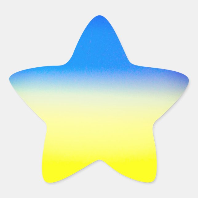Blue and Yellow Gradient Peace Ukraine Inspiration Star Sticker (Front)