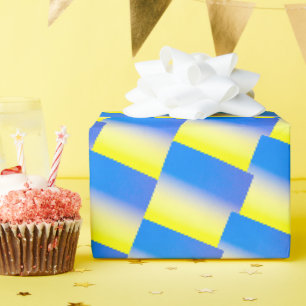 Blue and Yellow Gradient Ukraine Inspired Anti War Wrapping Paper