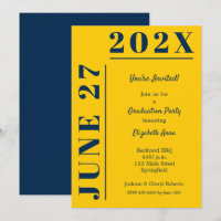 Blue and Yellow Graduation Party