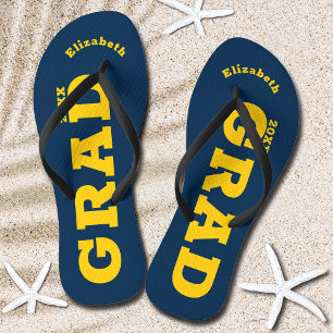 Blue and Yellow Graduation Senior Class Jandals