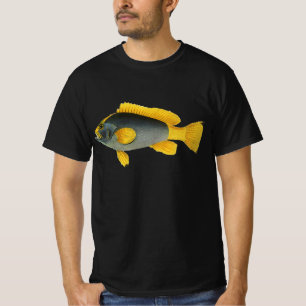 Blue and Yellow Grouper Fish, Vintage Marine Life T-Shirt