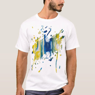 Blue and yellow handmade artwork T-Shirt