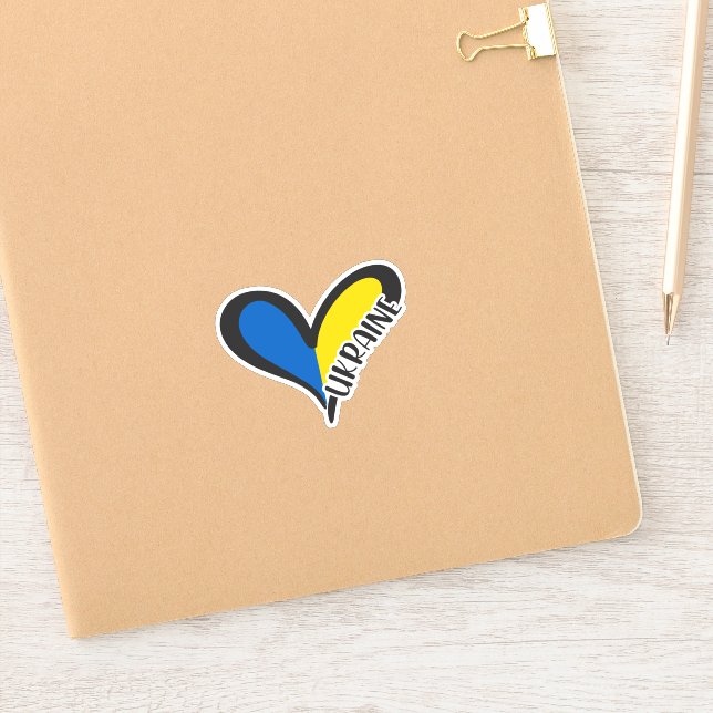 Blue and yellow heart, Ukrainian flag colours (Notebook)