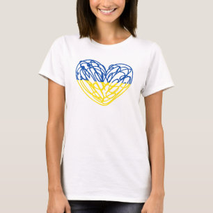 Blue and yellow heart, Ukrainian flag colours T-Shirt