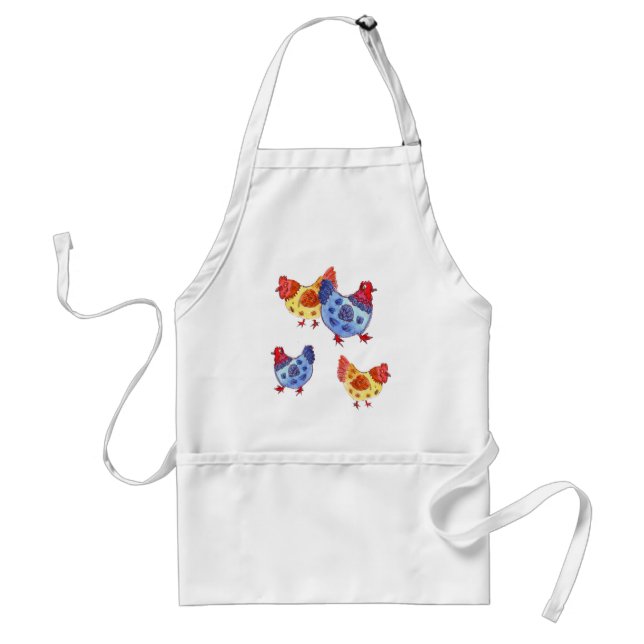 blue and yellow hens several standard apron (Front)
