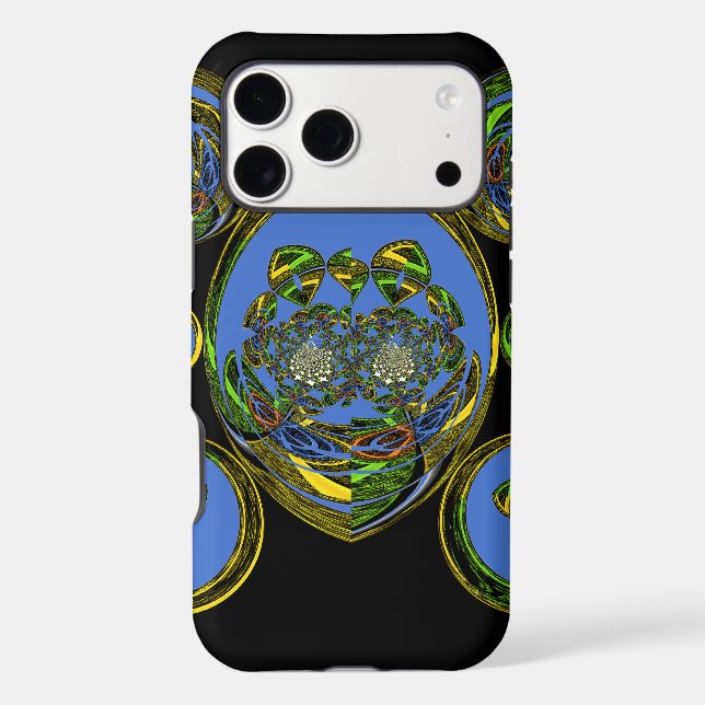 Blue and Yellow Kaleidoscope Art Print (Back)