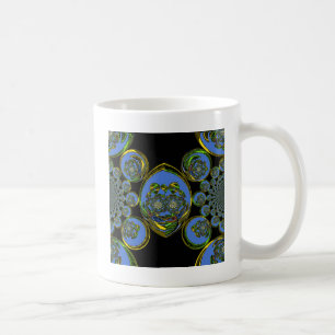 Blue and Yellow Kaleidoscope Art Print Coffee Mug