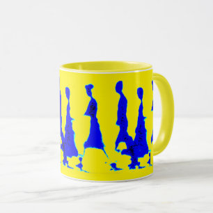 Blue And Yellow Lady Mug