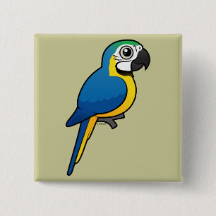 Blue-and-yellow Macaw 15 Cm Square Badge