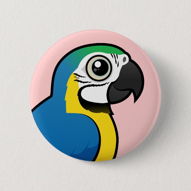 Blue-and-yellow Macaw 6 Cm Round Badge (Front)