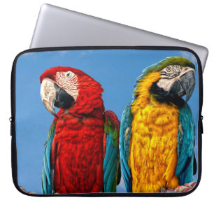 Blue and yellow macaw and a Scarlet macaw Laptop Sleeve