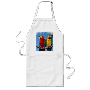 Blue and yellow macaw and a Scarlet macaw Long Apron