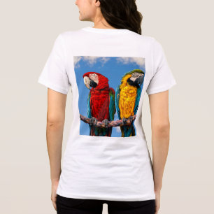 Blue and yellow macaw and a Scarlet macaw Tri-Blend Shirt