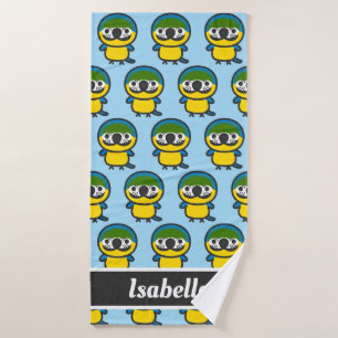 Blue-and-yellow macaw bath towel