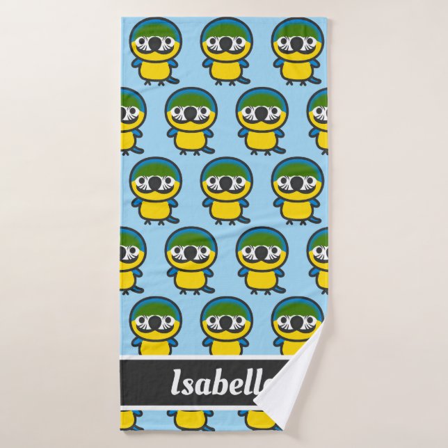 Blue-and-yellow macaw bath towel (Bath Towel)