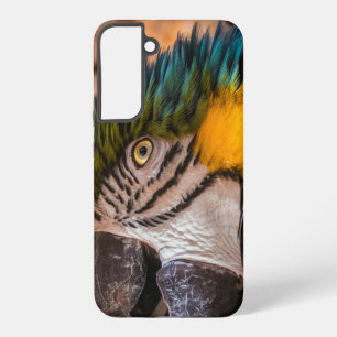 Blue and yellow macaw portrait samsung galaxy case