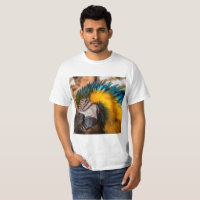 Blue and yellow macaw portrait